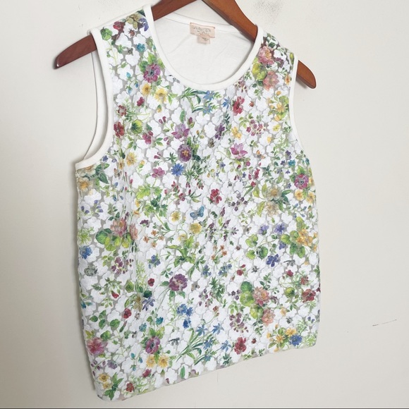 Giambattista Valli Womens Embroidered Embellished Sleeveless Top White Size M - Picture 2 of 8